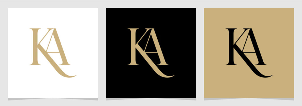 KA Letter Monogram Logo Design Vector , Initial Logo for Brand Company