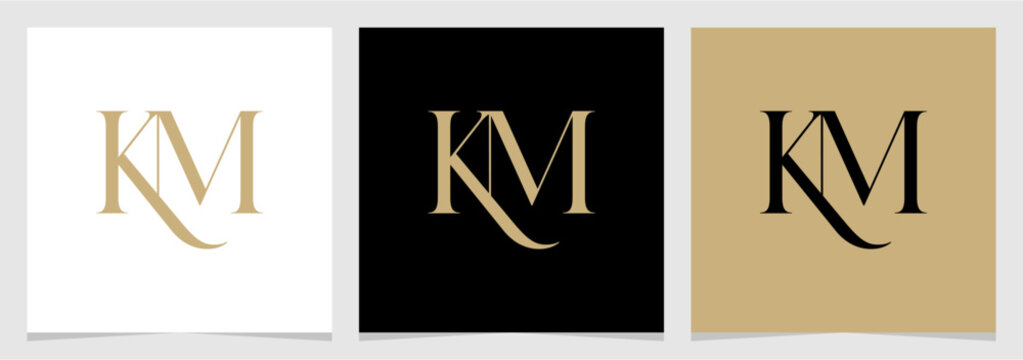 KM Letter Monogram Logo Design Vector , Initial Logo for Brand Company