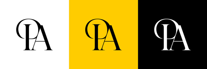 PA Letter Abstract Logo Design Vector , Initial Logo for Brand Company , Vector Illustration