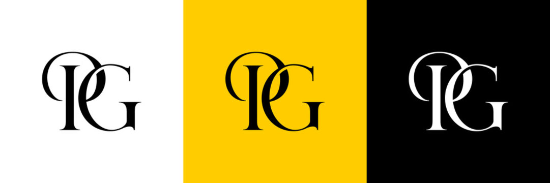 PG Letter Abstract Logo Design Vector , Initial Logo for Brand Company , Vector Illustration