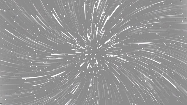 Hyperspace jump gray streaks on white depict a dynamic journey through the universe. Perfect for scifi posters or digital backgrounds.