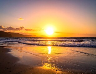 Golden sunset over a beach (3)