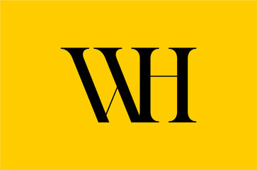 WH Initial Letter Logo Design Vector