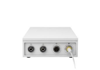 White electronic device with connectors