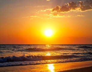 Golden sunset over the ocean