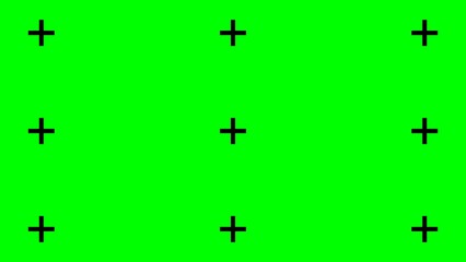 Green screen with nine black cross tracking markers