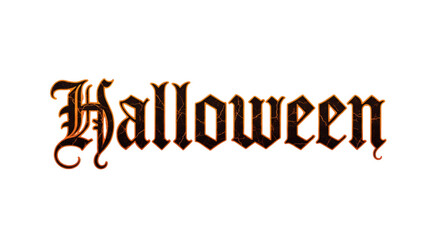 Spooky Halloween Themed Text With Fiery Ornate Font Design