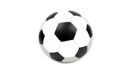 A classic black and white soccer ball, a plain sporting object isolated on a clean white background with no shadow, logo, or text