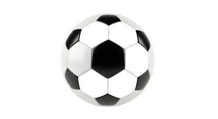 Obraz premium A classic black and white soccer ball, a plain sports object with no logo or shadow, isolated on a clean white background for graphic design