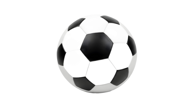 A classic black and white soccer ball, a plain sporting object isolated on a clean white background with no shadow, logo, or text