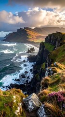 Dramatic coastal cliffs at sunset (2)