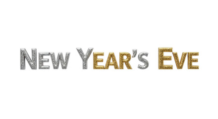 Happy New Year's Eve Celebration with Sparkling Text and Transparent Background