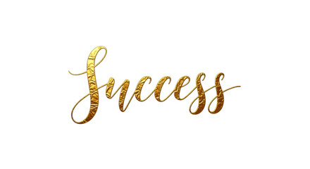 Elegant Golden Script Word Success Transparent Background for Your Designs
