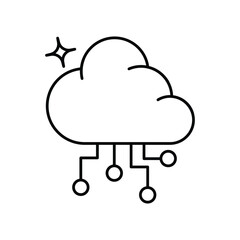 Cloud Computing icon with white background vector stock illustration