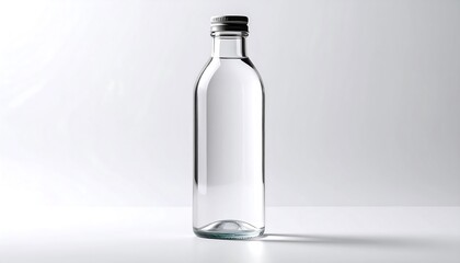 Clear glass bottle against a bright background (1)