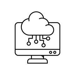 Edge Computing icon with white background vector stock illustration