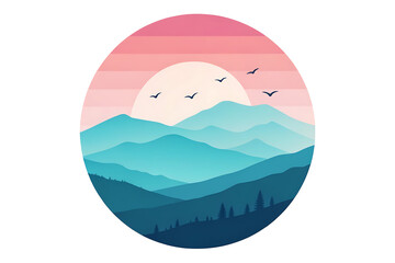 Cute vector illustration of a baby and a little girl playing in a summer nature landscape featuring a blue ocean wave, whale, and sun under a cloudy sky