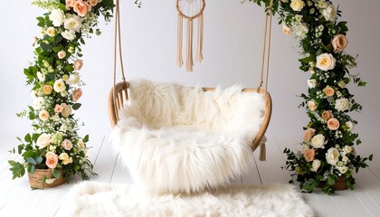Floral nursery swing set