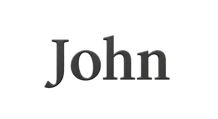 The Name John Displayed in a Stylish 3D Font on a Transparent Background Perfect for Graphic Design Projects
