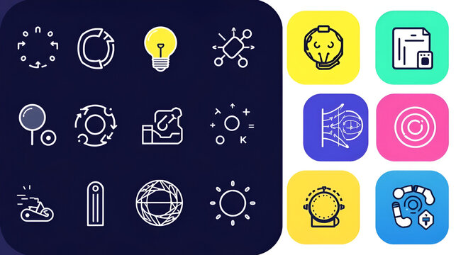 Set of artificial intelligence thin line and pixel perfect icons for any web and app project.