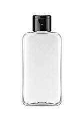 Clear bottle with black cap