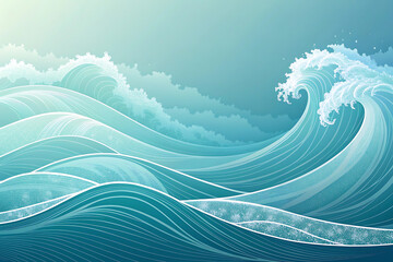 Abstract blue background featuring flowing vector waves and light curved lines creates a modern business wallpaper design with motion texture and artistic water patterns