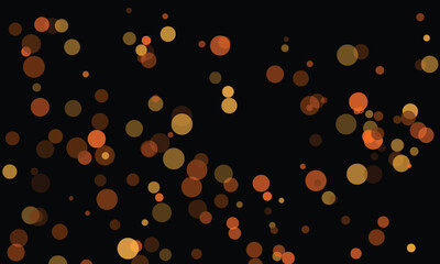 Abstract Background Orange Brown Gold Bokeh Circles Dark