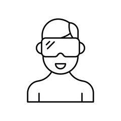 Virtual Reality icon with white background vector stock illustration