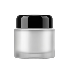 Cosmetic cream jar with black lid mockup