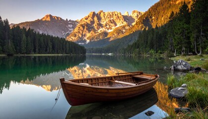 Obraz premium Peaceful lake at sunrise