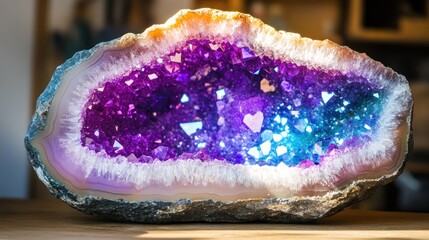 Colorful crystal geode