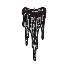 Monochrome Stylized Dripping Organic Shape Vector Graphic Design