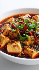 Fototapeta premium spicy mapo tofu with minced pork in chili