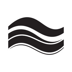 Abstract Wavy Lines Pattern Black and White Flat Vector Design