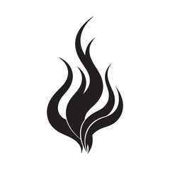 Minimalist Black Fire Flame Abstract Vector Design on White Background