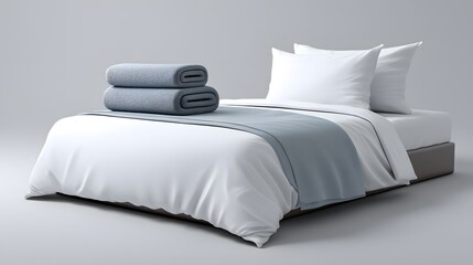 Modern Minimalist Bedroom with Soft Blankets and Cozy Pillows on Elegant Bed Design