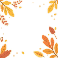 Simple autumn background with flat design elements for a banner, featuring warm colors such as orange, yellow, and red, with gentle leaf patterns and subtle texture With png Transparent 
