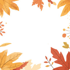 Simple autumn background with flat design elements for a banner, featuring warm colors such as orange, yellow, and red, with gentle leaf patterns and subtle texture with png Transparent 