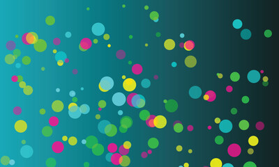 Teal Background with Scattered Colorful Bokeh Circles