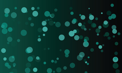 Teal Dark Green Bokeh Circles Abstract Background vector