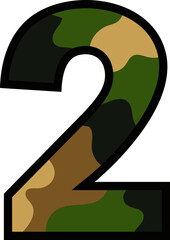 Camouflage Number 2 - Military Pattern Numeral 