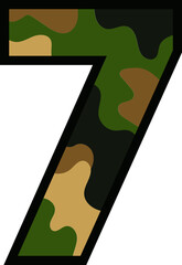 Camouflage Number 7 - Military Pattern Numeral 