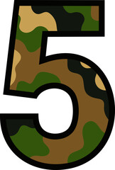 Camouflage Number 5 - Military Pattern Numeral 