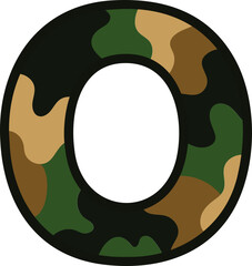 Camouflage Letter O - Military Pattern Typography 