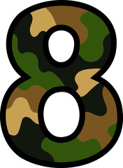 Camouflage Number 8 - Military Pattern Numeral 