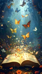 Enchanting book with butterflies