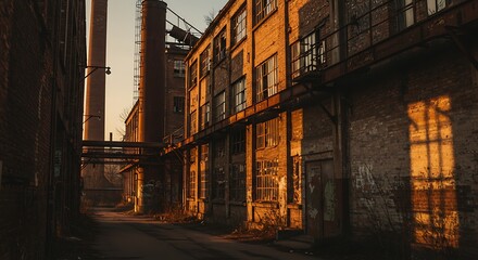abandoned factory or industrial building with a rustic