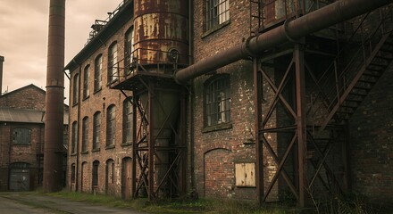 Fototapeta premium abandoned factory or industrial building with a rustic