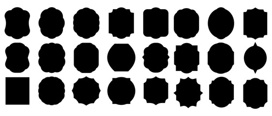 Islamic shaped windows and door frames. Ramadan design frames. Set of black silhouettes.