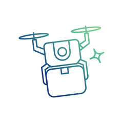 Drone Delivery icon with white background vector stock illustration